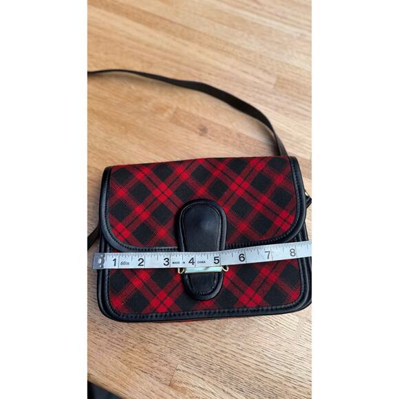 Talbots Red Plaid Tartan Crossbody Bag Coquette Preppy Chic Academia Clueless - Picture 8 of 10